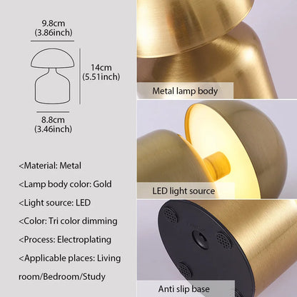 Trådløs LED Touch Bordlampe med Dæmpning