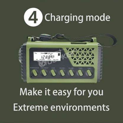 10.000 mAh Solcelledrevet Nødradio med Bluetooth
