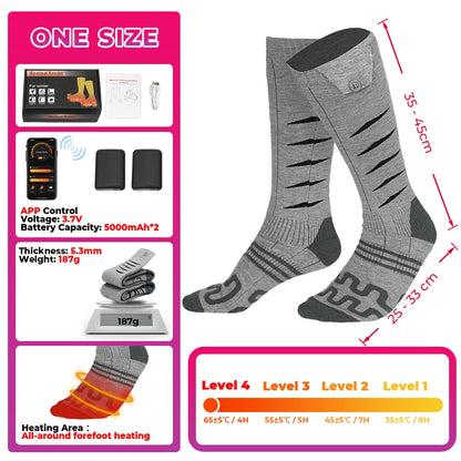 Genopladelige Varmestrømper til Vinter med Fjernbetjening