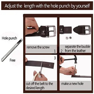 Ægte Læderbælte til Mænd med Nålespænde
