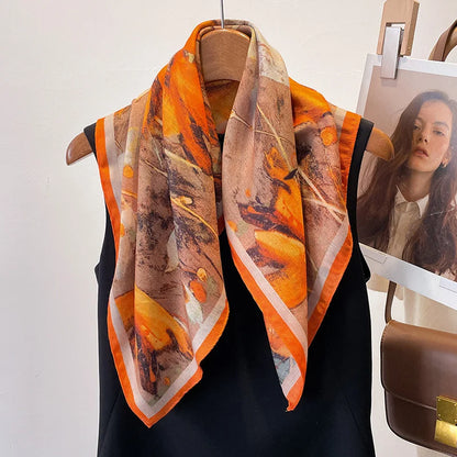 Printet Firkantet Tørklæde til Kvinder