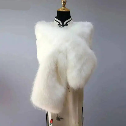 Vintersjal i Imiteret Pels til Kvinder