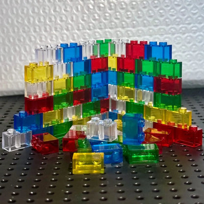 40 stk. Små Gennemsigtige 1x2 Byggeklodser Legetøj