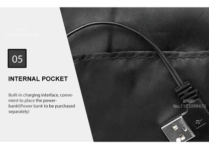 Varm Vinter Elektrisk Opvarmet Jakke - Vælg mellem 9 eller 12 opvarmede områder