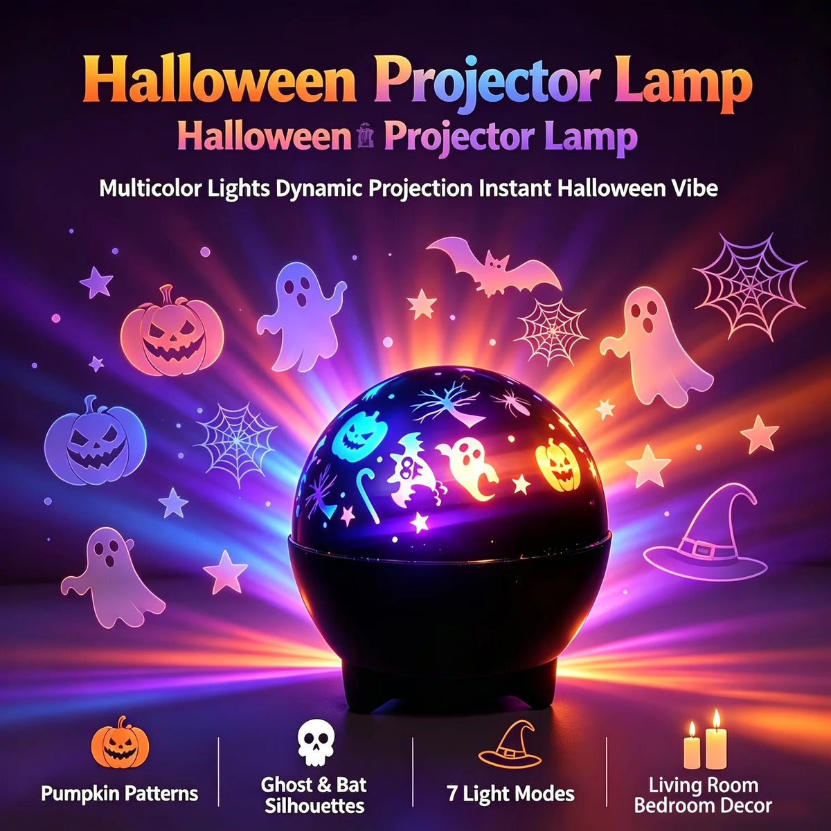 Halloween Spøgelses LED-Projektor Natlampe