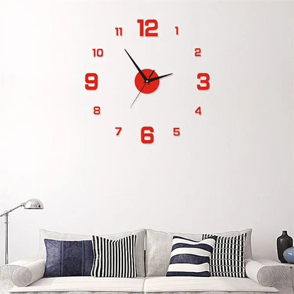 Stilfuldt 3D Vægur Som Vægklistermærke til Hjemmet
