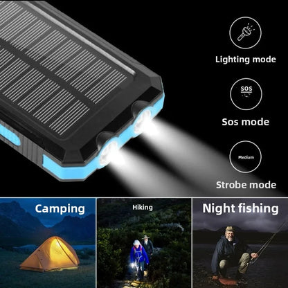 Bærbar Solcelle-Powerbank med Lys