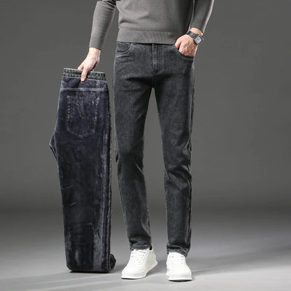 Herre Vinterfleece Denim Jeans