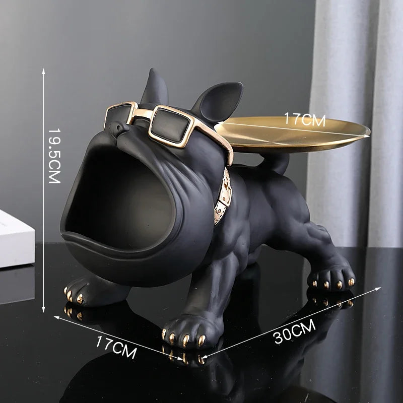 Bulldog Hund Statue Opbevaringsboks