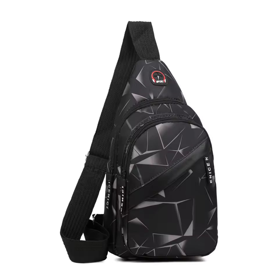 Herre Casual Crossbody Brysttaske med Geometrisk Mønster