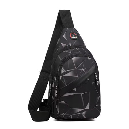 Herre Casual Crossbody Brysttaske med Geometrisk Mønster