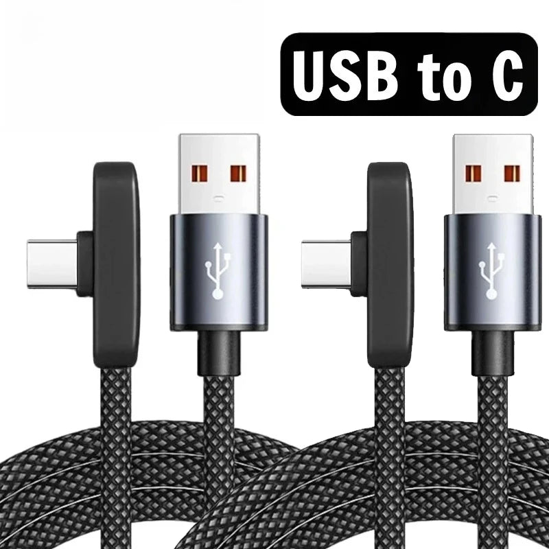 100W USB-C-Kabel med 90° Vinkel til Hurtig Opladning