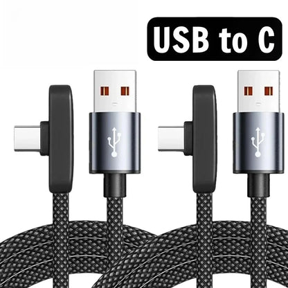 100W USB-C-Kabel med 90° Vinkel til Hurtig Opladning