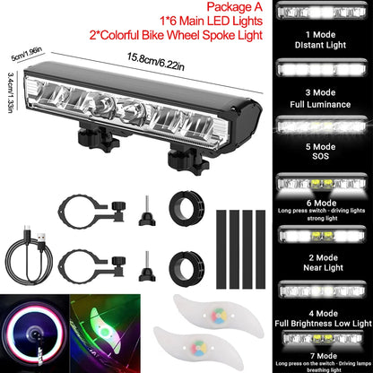 USB Genopladelig LED Cykelforlygte