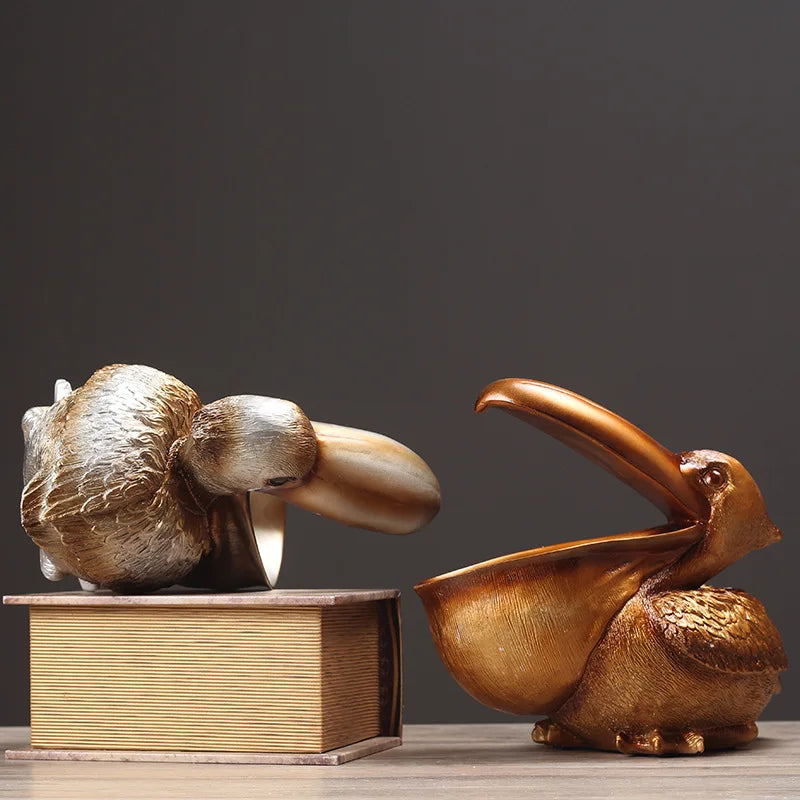 Pelikan Fuglefigur til Hjemmedekoration
