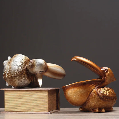 Pelikan Fuglefigur til Hjemmedekoration