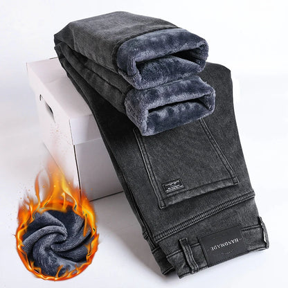 Herre Vinterfleece Denim Jeans