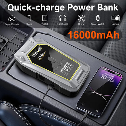 4-i-1 Bil Jumpstarter og Luftkompressor