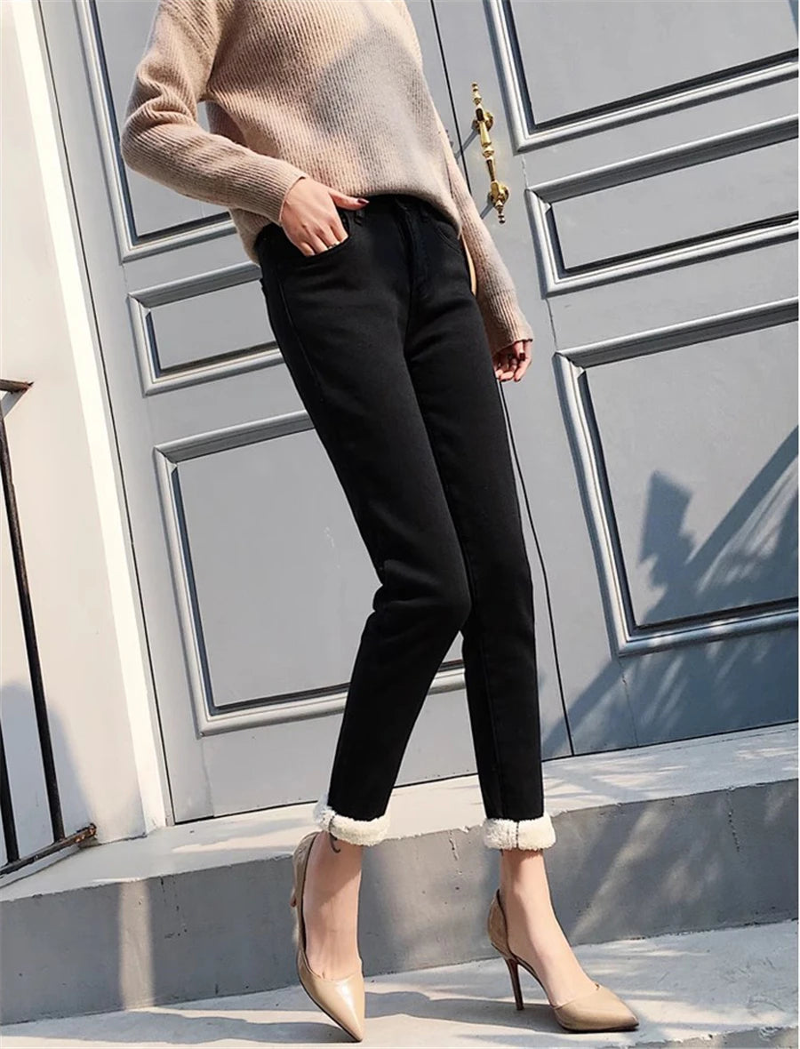 Vinterjeans til Kvinder med Varmt Foer