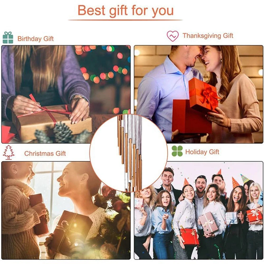 Vindklokke i Aluminiumslegering med 12 Rør