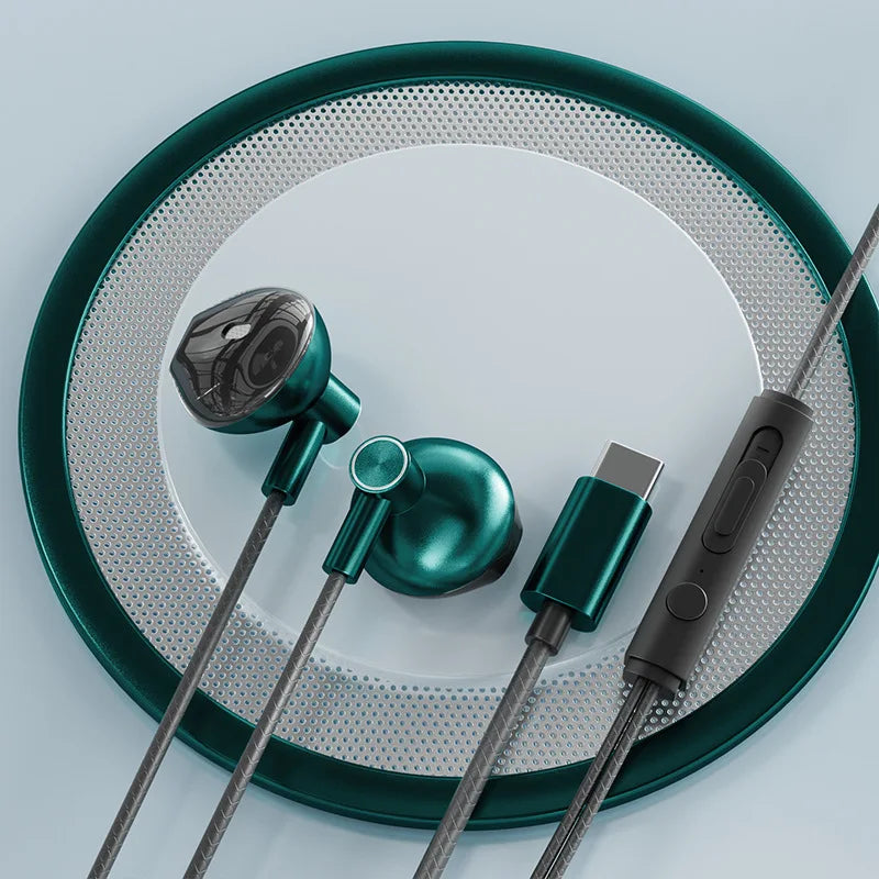 Kablede Øretelefoner med Mikrofon – Type-C / 3,5 mm