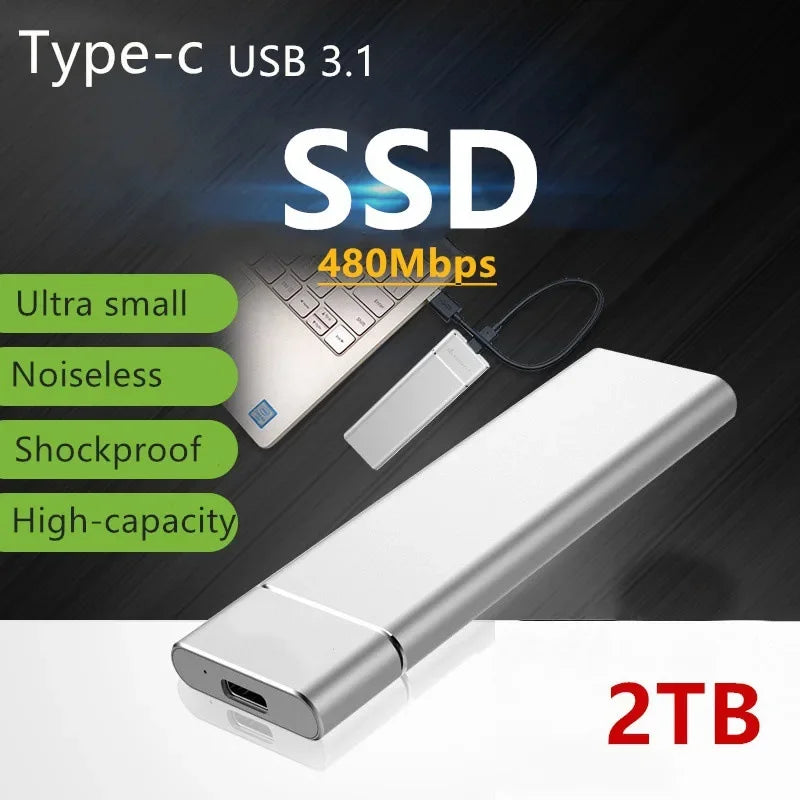 Bærbar USB-C Ekstern SSD-Drev til PC og Mac