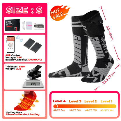 Genopladelige Varmestrømper til Vinter med Fjernbetjening