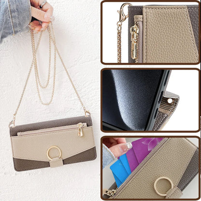 Lædertelefonetui med Crossbody-Strop til iPhone