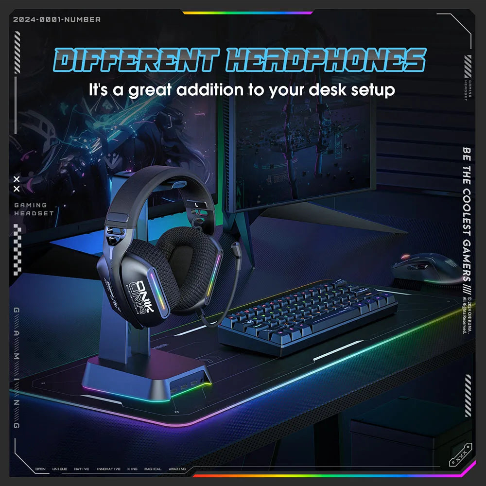 Trådløst Gaming Headset med 3 Tilstande og HD-mikrofon