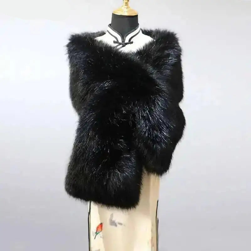 Vintersjal i Imiteret Pels til Kvinder