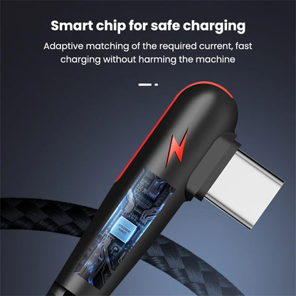90 Graders USB-C Hurtigopladningskabel 120W