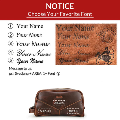 Herre Rejsetoilettaske i Ægte Læder