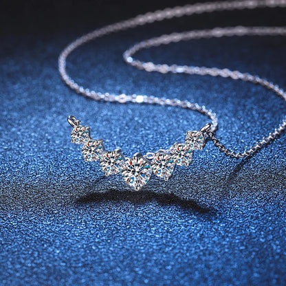 Elegant Sølv Moissanit Zirkon Halskæde