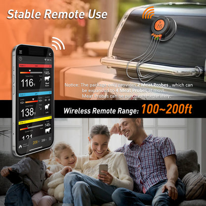 Smart Bluetooth Stegetermometer til Grill, Rygeovn og Ovn – med App-styring