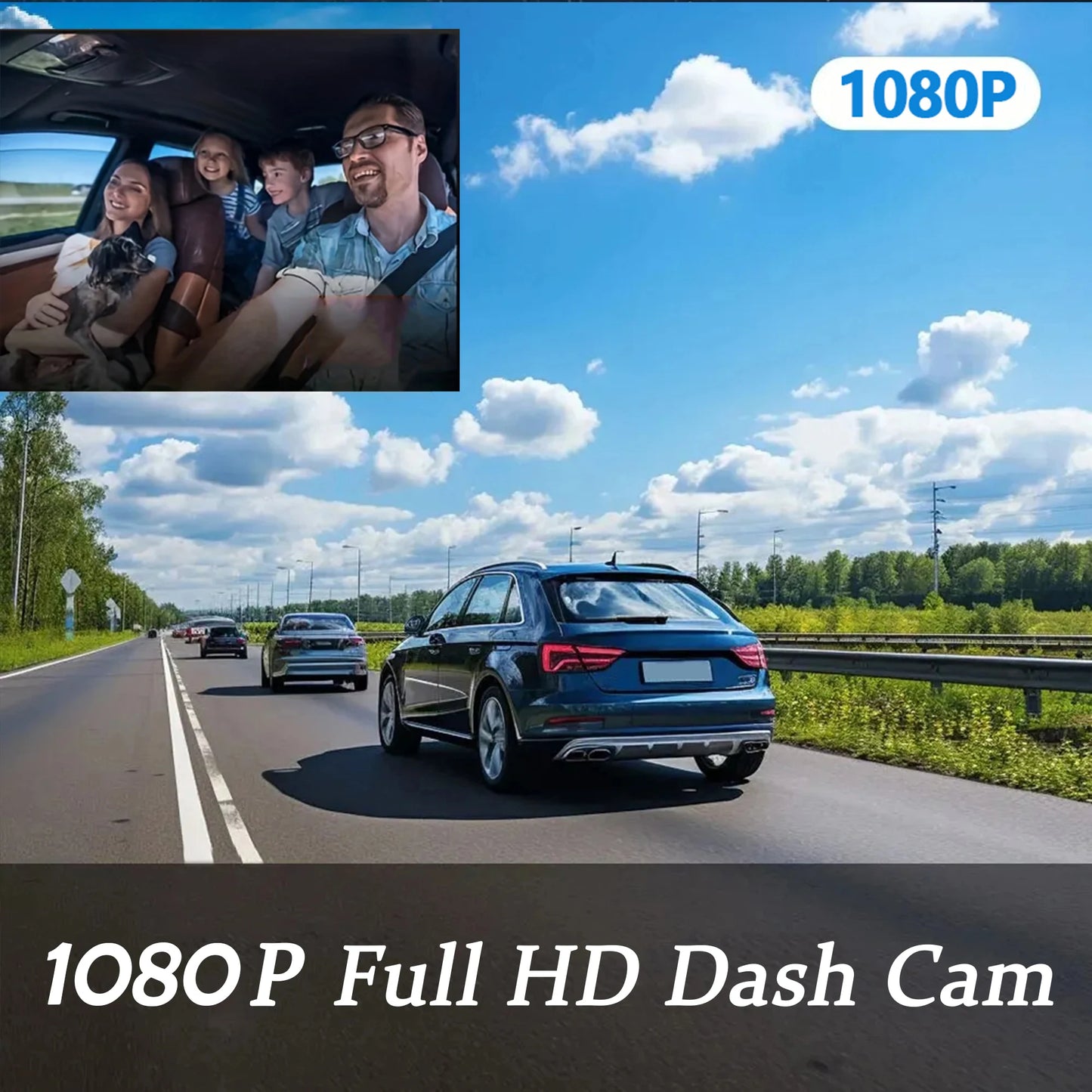 Dual Linse 1080P Bil Dashcam med Indvendig Optagelse