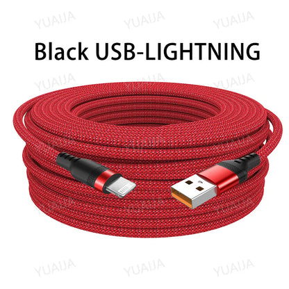 6A Hurtigopladning USB-Kabel - Lightning, Type C og Micro