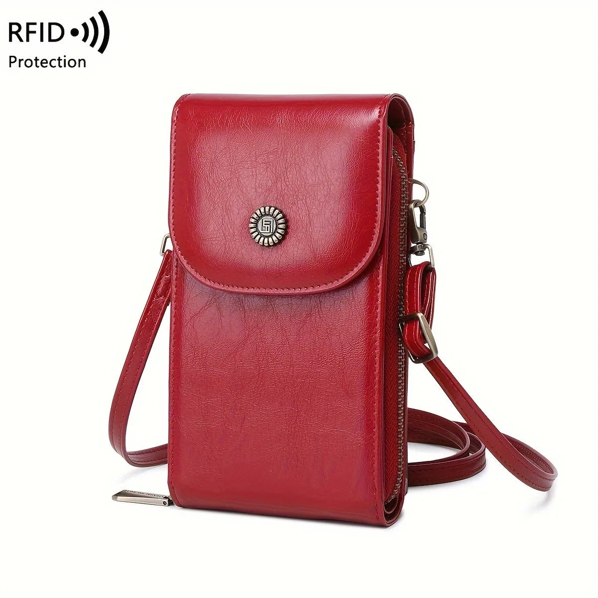 RFID-Beskyttet Crossbody-Telefonpung til Kvinder