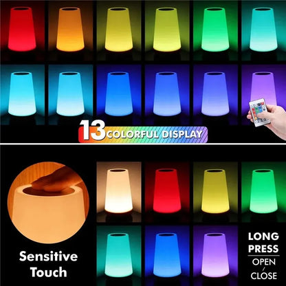 13-Farvet RGB Touch USB Genopladelig Natlampe