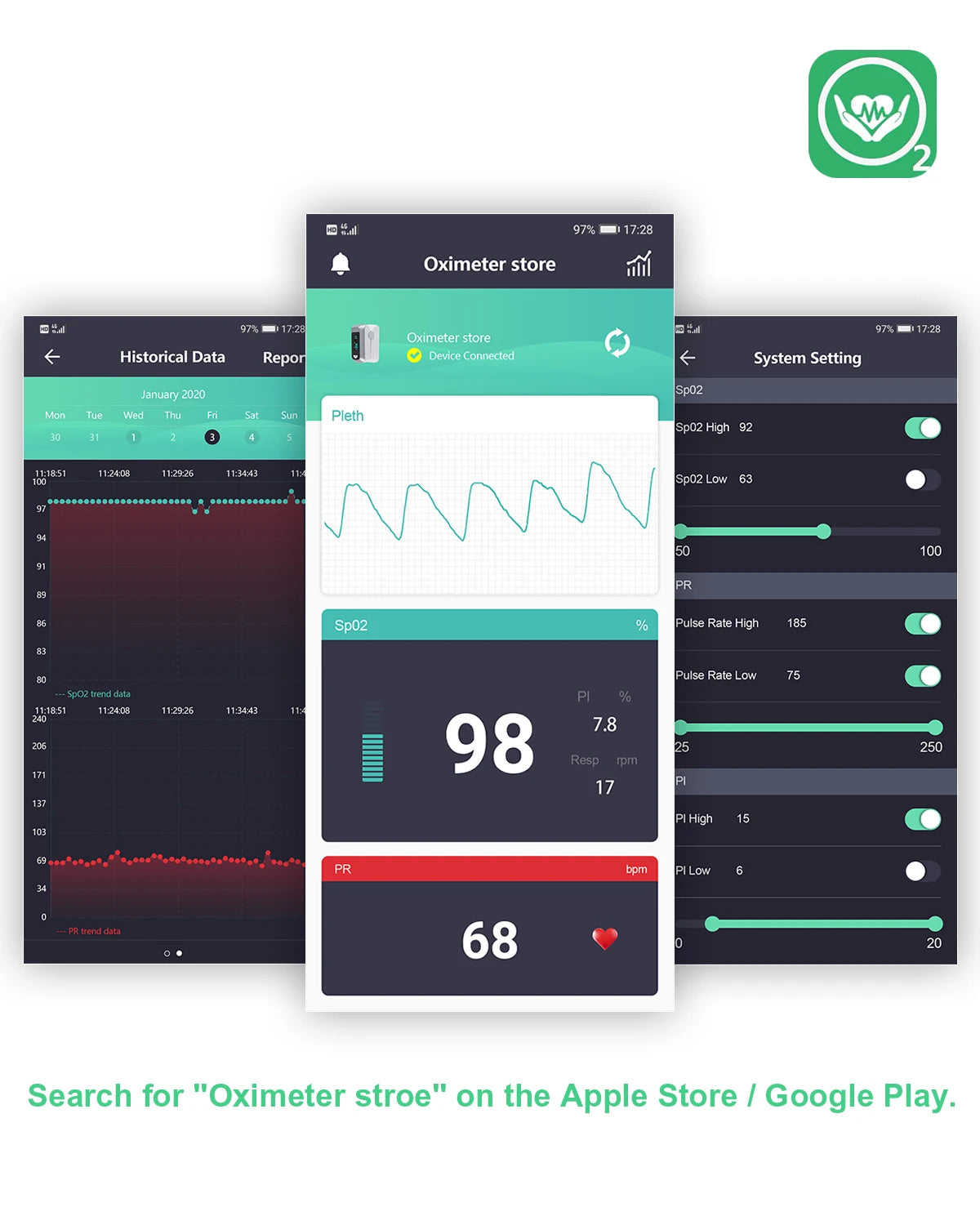 Fingerpulsoximeter med Bluetooth App