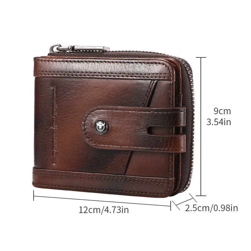 Herre Læder Bifold Pung med RFID-Blokering