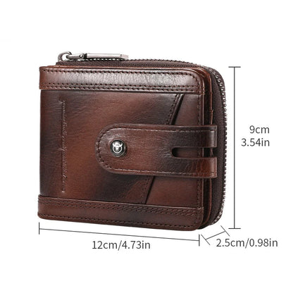 Herre Læder Bifold Pung med RFID-Blokering