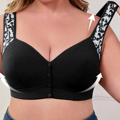 Plus Size Komfort-BH uden Bøjle med Lukning Foran
