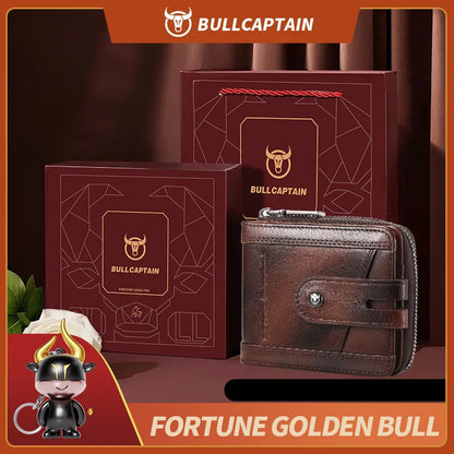 Herre Læder Bifold Pung med RFID-Blokering