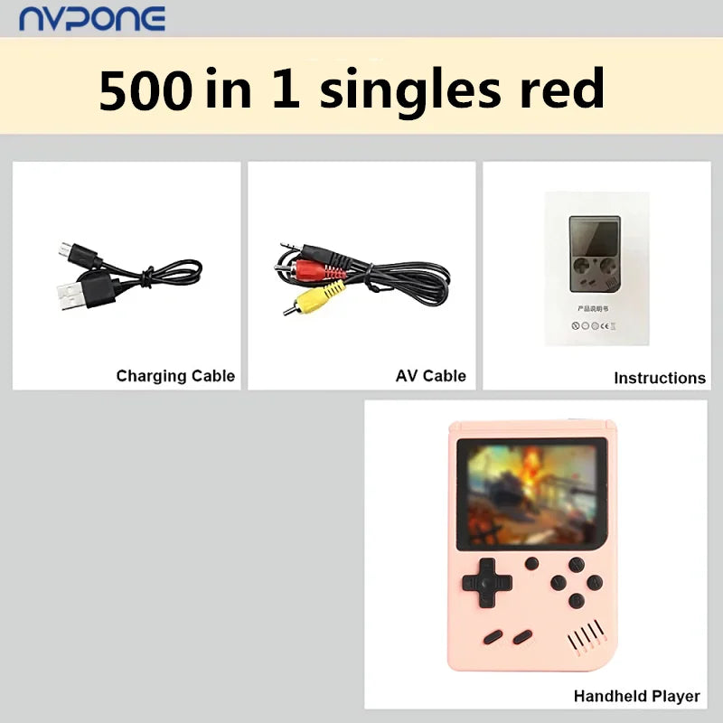 Bærbar Retro Spilkonsol med 500+ Spil