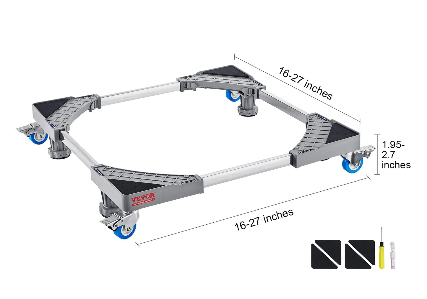 Justerbar Rullebase til Køleskab og Vaskemaskine
