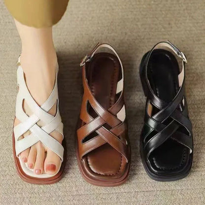 Lavhælede Sandaler med Firkantet Tå til Kvinder