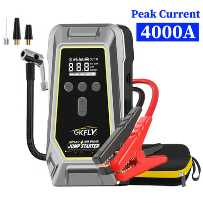 4-i-1 Bil Jumpstarter og Luftkompressor