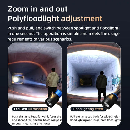 Genopladelig 360° Roterende LED-arbejdslygte