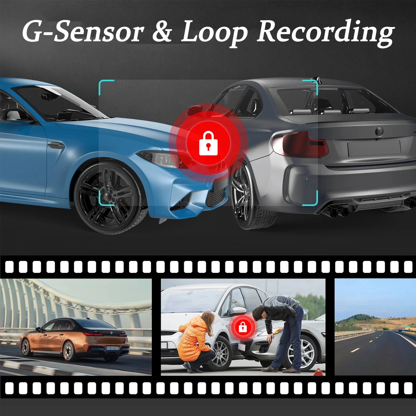 Dual Linse 1080P Bil Dashcam med Indvendig Optagelse