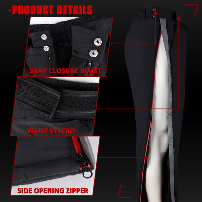 Vindtætte Vintermotorcykelbukser med Sideåbning